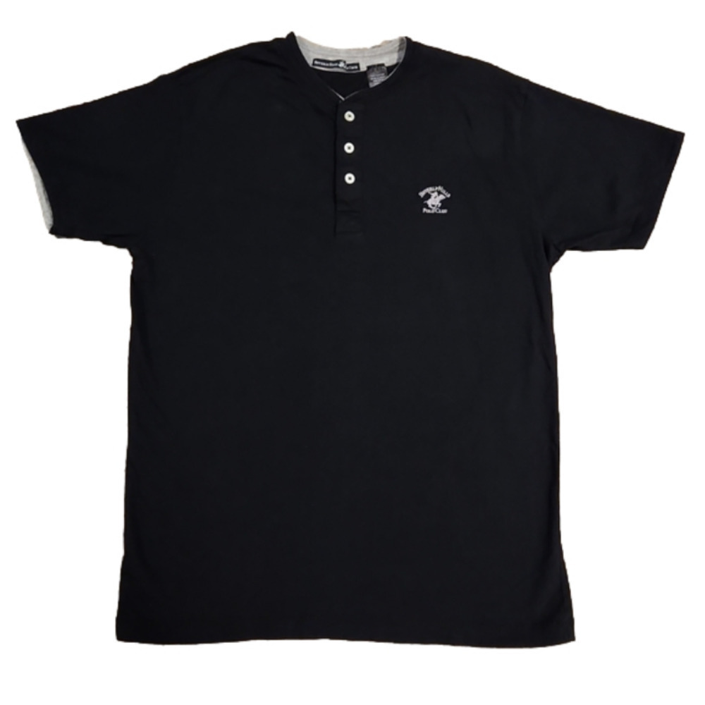 3/$20 Beverly Hills Polo Club Black With Gray Trim T-Shirt